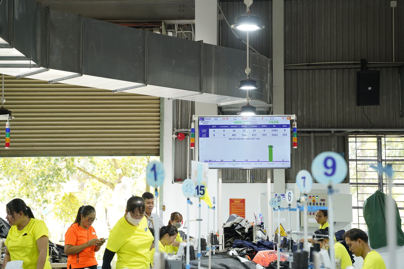 Line planning and output board at Viking Vietnam