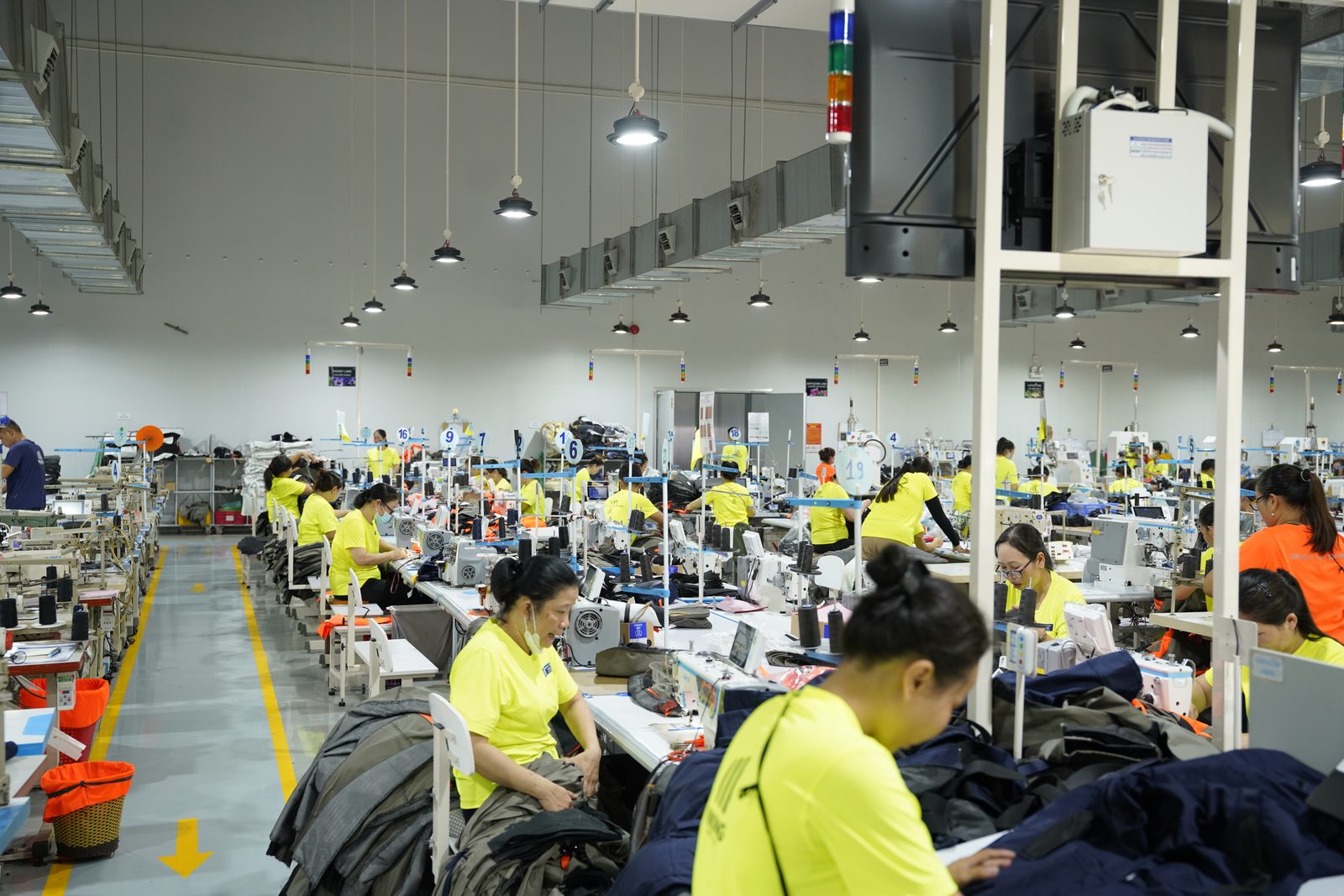 A Viking Vietnam sewing line seen along the flow of operations, where production data lets departments discuss from the same basis